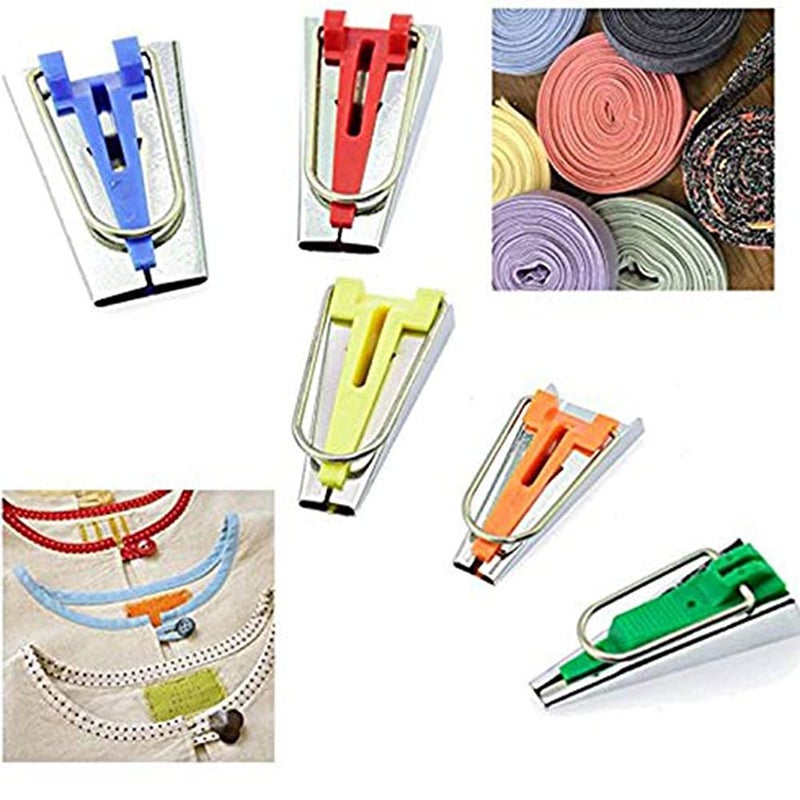 LNKA Bias Tape Maker,LNKA 5 Sizes 1/4" 3/8" 1/2" 3/4" 1" DIY Bias Tapes Tools Kit for Fabric Sewing and Quilting - Image 4